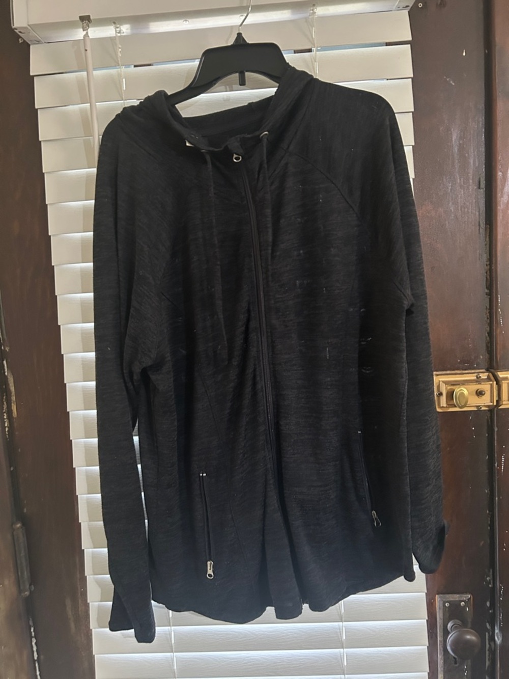 90 Degree By Reflex Men's Charcoal Black Zip Hoodie